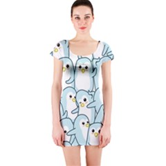 Penguin Pattern Short Sleeve Bodycon Dress by Wegoenart