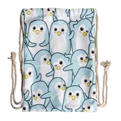 Penguin Pattern Drawstring Bag (large) by Wegoenart