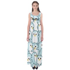 Penguin Pattern Empire Waist Maxi Dress by Wegoenart