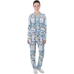 Penguin Pattern Casual Jacket And Pants Set