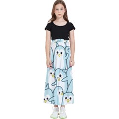 Penguin Pattern Kids  Flared Maxi Skirt by Wegoenart