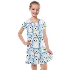 Penguin Pattern Kids  Cross Web Dress by Wegoenart