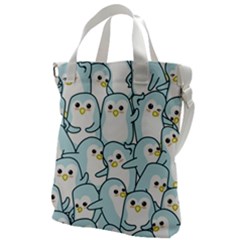 Penguin Pattern Canvas Messenger Bag by Wegoenart