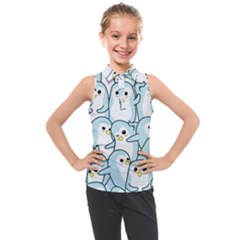 Penguin Pattern Kids  Sleeveless Polo Tee