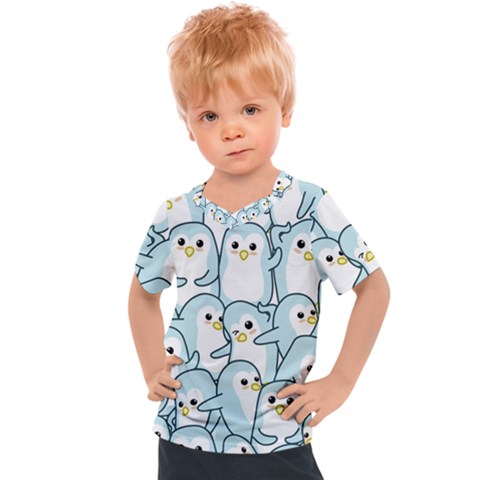 Penguin Pattern Kids  Sports Tee by Wegoenart