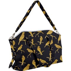 Background-with-golden-birds Canvas Crossbody Bag by Wegoenart