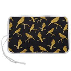 Background-with-golden-birds Pen Storage Case (l) by Wegoenart