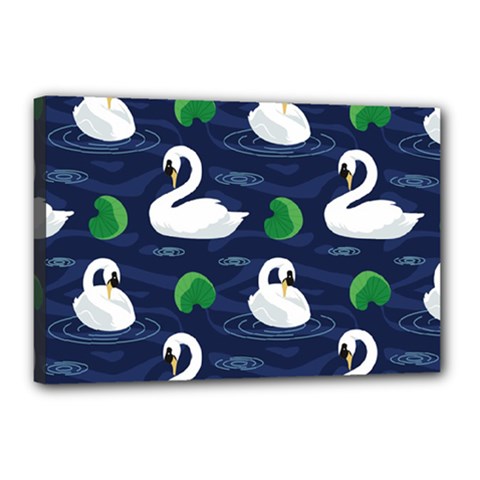 Swan Pattern Elegant Design Canvas 18  X 12  (stretched) by Wegoenart