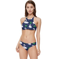 Swan Pattern Elegant Design Banded Triangle Bikini Set by Wegoenart