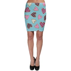 Seamless-pattern-with-heart-shaped-cookies-with-sugar-icing Bodycon Skirt by Wegoenart