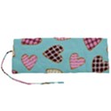 Seamless-pattern-with-heart-shaped-cookies-with-sugar-icing Roll Up Canvas Pencil Holder (S) View1