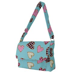 Seamless-pattern-with-heart-shaped-cookies-with-sugar-icing Full Print Messenger Bag (l) by Wegoenart