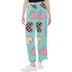 Seamless-pattern-with-heart-shaped-cookies-with-sugar-icing Women s Pants  by Wegoenart