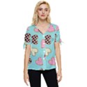 Seamless-pattern-with-heart-shaped-cookies-with-sugar-icing Bow Sleeve Button Up Top View1