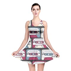 Music Symbol Rock Seamless Pattern Reversible Skater Dress by Wegoenart