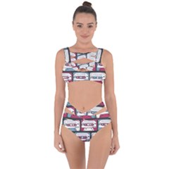 Music Symbol Rock Seamless Pattern Bandaged Up Bikini Set  by Wegoenart