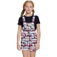 Music Symbol Rock Seamless Pattern Kids  Short Overalls by Wegoenart