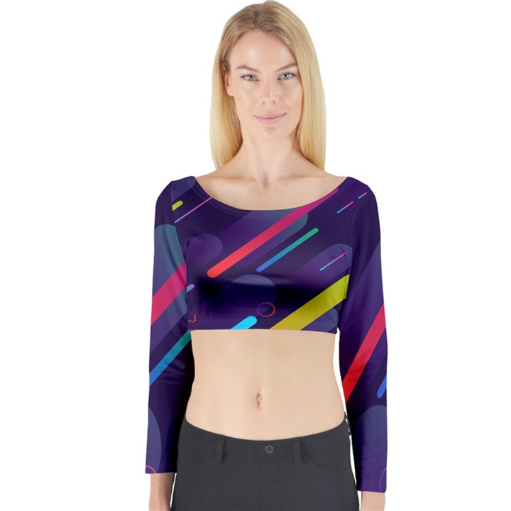 Colorful-abstract-background Long Sleeve Crop Top