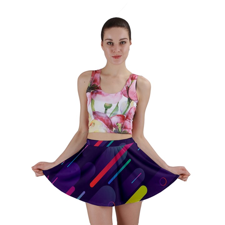 Colorful-abstract-background Mini Skirt