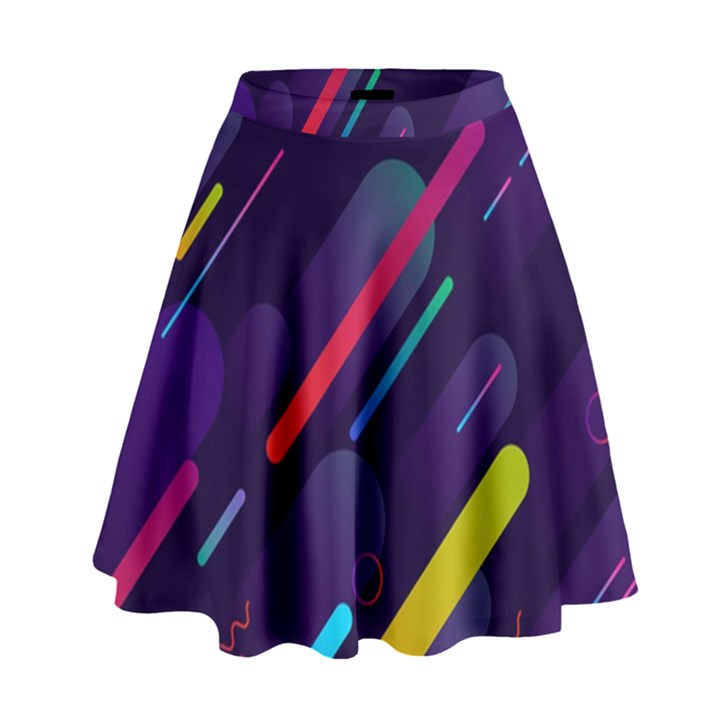 Colorful-abstract-background High Waist Skirt