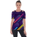 Colorful-abstract-background Shoulder Cut Out Short Sleeve Top View1