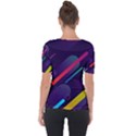 Colorful-abstract-background Shoulder Cut Out Short Sleeve Top View2