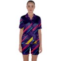 Colorful-abstract-background Satin Short Sleeve Pajamas Set View1