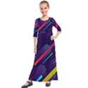 Colorful-abstract-background Kids  Quarter Sleeve Maxi Dress View1