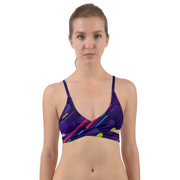 Colorful-abstract-background Wrap Around Bikini Top