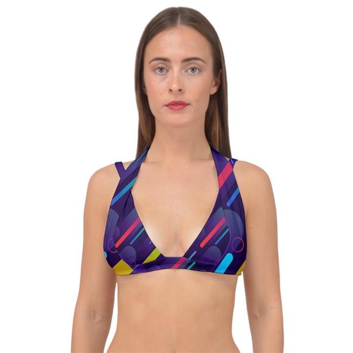 Colorful-abstract-background Double Strap Halter Bikini Top