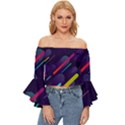 Colorful-abstract-background Off Shoulder Flutter Bell Sleeve Top View1