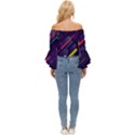 Colorful-abstract-background Off Shoulder Flutter Bell Sleeve Top View4