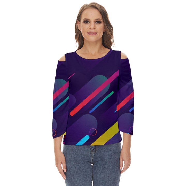 Colorful-abstract-background Cut Out Wide Sleeve Top