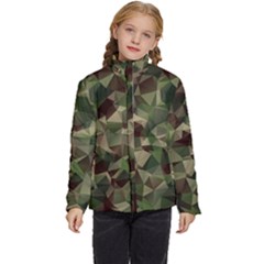 Abstract-vector-military-camouflage-background Kids  Puffer Bubble Jacket Coat by Wegoenart