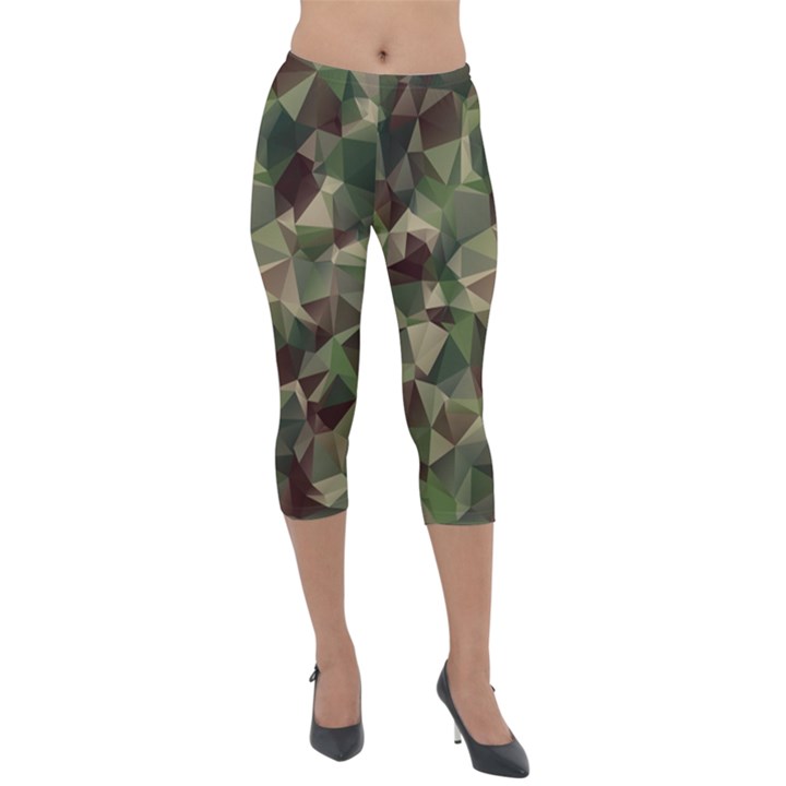 Abstract-vector-military-camouflage-background Lightweight Velour Capri Leggings 