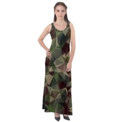 Abstract-vector-military-camouflage-background Sleeveless Velour Maxi Dress by Wegoenart