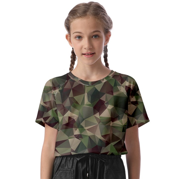 Abstract-vector-military-camouflage-background Kids  Basic Tee