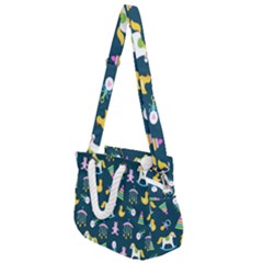 Cute Babies Toys Seamless Pattern Rope Handles Shoulder Strap Bag by Wegoenart