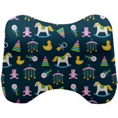 Cute Babies Toys Seamless Pattern Head Support Cushion by Wegoenart