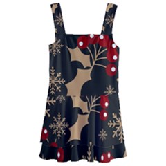 Christmas Pattern With Snowflakes-berries Kids  Layered Skirt Swimsuit by Wegoenart