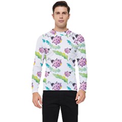 Watercolor-pattern-with-lady-bug Men s Long Sleeve Rash Guard by Wegoenart