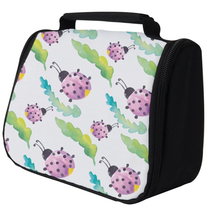 Watercolor-pattern-with-lady-bug Full Print Travel Pouch (Big)