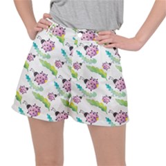 Watercolor-pattern-with-lady-bug Ripstop Shorts by Wegoenart