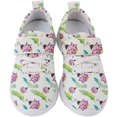 Watercolor-pattern-with-lady-bug Kids  Velcro Strap Shoes by Wegoenart