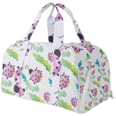 Watercolor-pattern-with-lady-bug Burner Gym Duffel Bag by Wegoenart