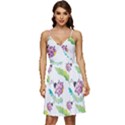 Watercolor-pattern-with-lady-bug V-Neck Pocket Summer Dress  View1