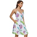 Watercolor-pattern-with-lady-bug V-Neck Pocket Summer Dress  View2