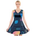 Gradient Geometric Shapes Dark Background V-Neck Sleeveless Dress View1