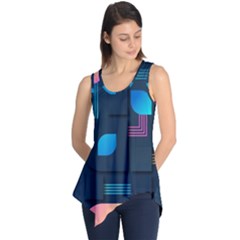 Gradient Geometric Shapes Dark Background Sleeveless Tunic by Wegoenart