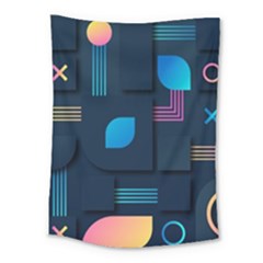 Gradient Geometric Shapes Dark Background Medium Tapestry